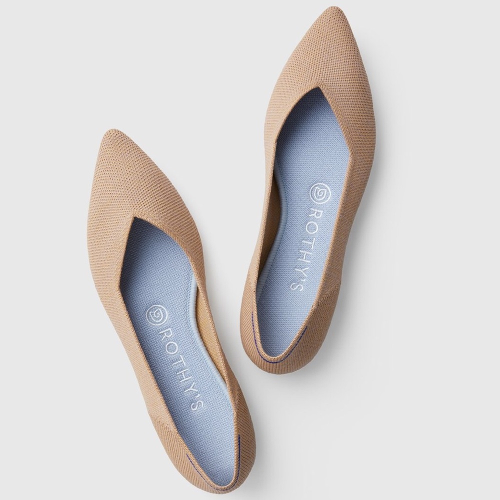 NEW Rothy’s Camel Merino Points Size 8 Wool Flats